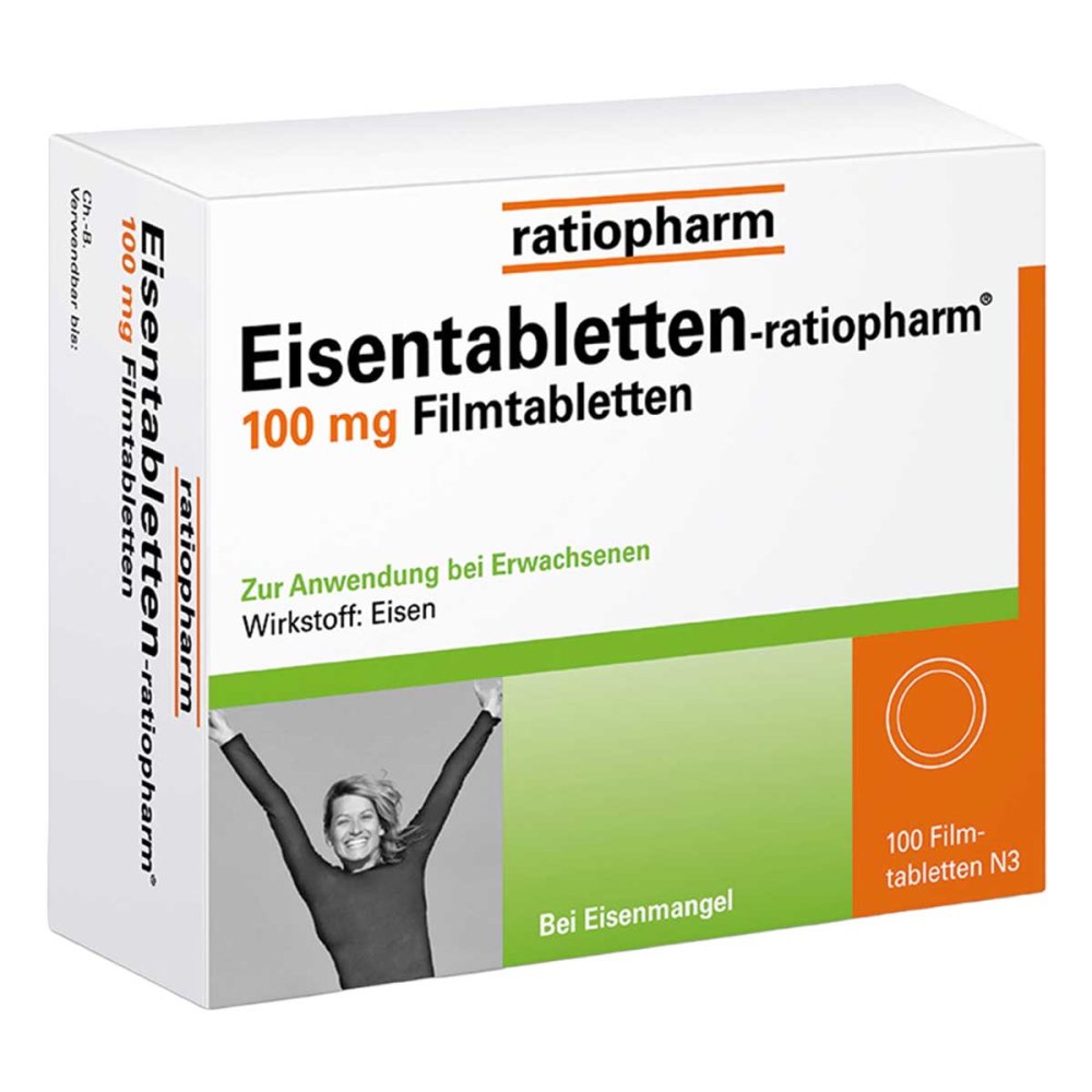 Cutie Eisentabletten-ratiopharm 100 mg 100 tablete pentru anemie