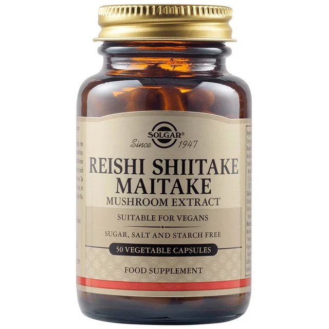 Solgar Reishi Shitake Maitake Ciuperci 50 Capsule
