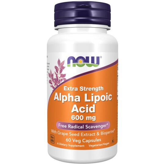 NOW Foods Alpha Lipoic Acid 600 mg, 60 capsule vegetale