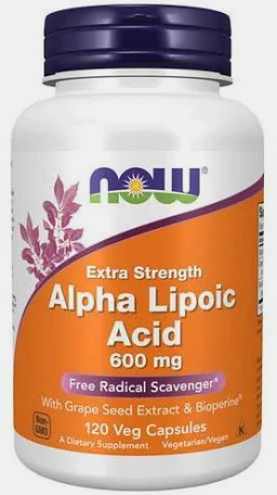 NOW Foods Alpha Lipoic Acid 600 mg, 120 capsule vegetale