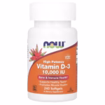 NOW Foods Vitamina D-3 potenta mare 10.000 UI 240 capsule moi