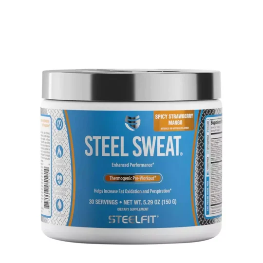 SteelFit Steel Sweat® – supliment alimentar pre-antrenament (150 g, Spicy Strawberry Mango)