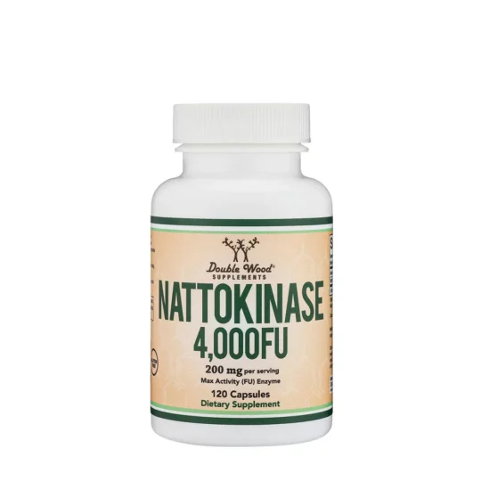 Double Wood Nattokinase conține 100 mg de nattokinază și 2000 FU per capsulă. 120 capsule vegetariene, fără gluten și ingrediente modificate genetic.