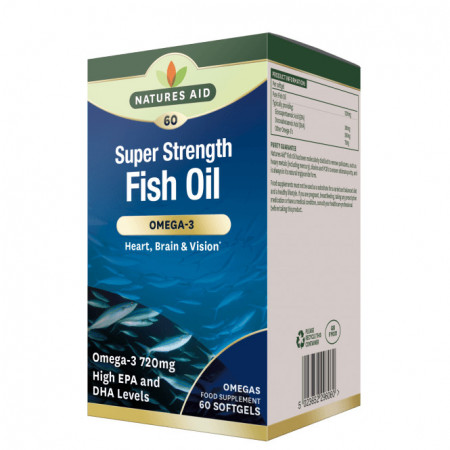 Natures Aid Super Strength Fish Oil Omega 3 1200 mg – 60 capsule