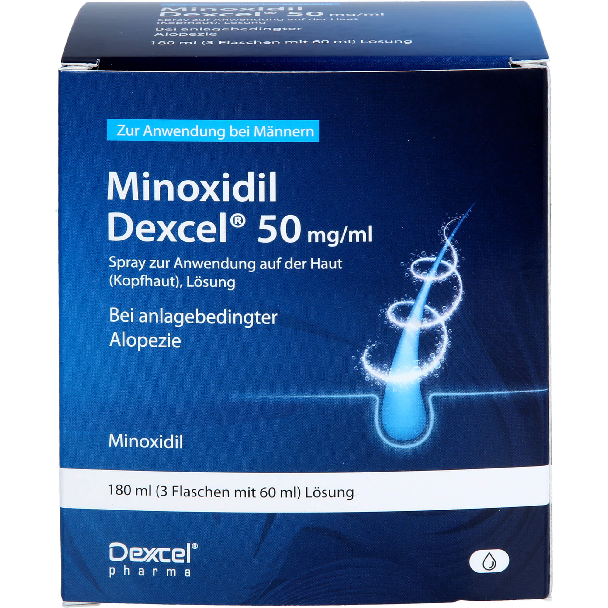 Minoxidil Dexcel 5% – Spray pentru scalp, 60 ml, bărbați