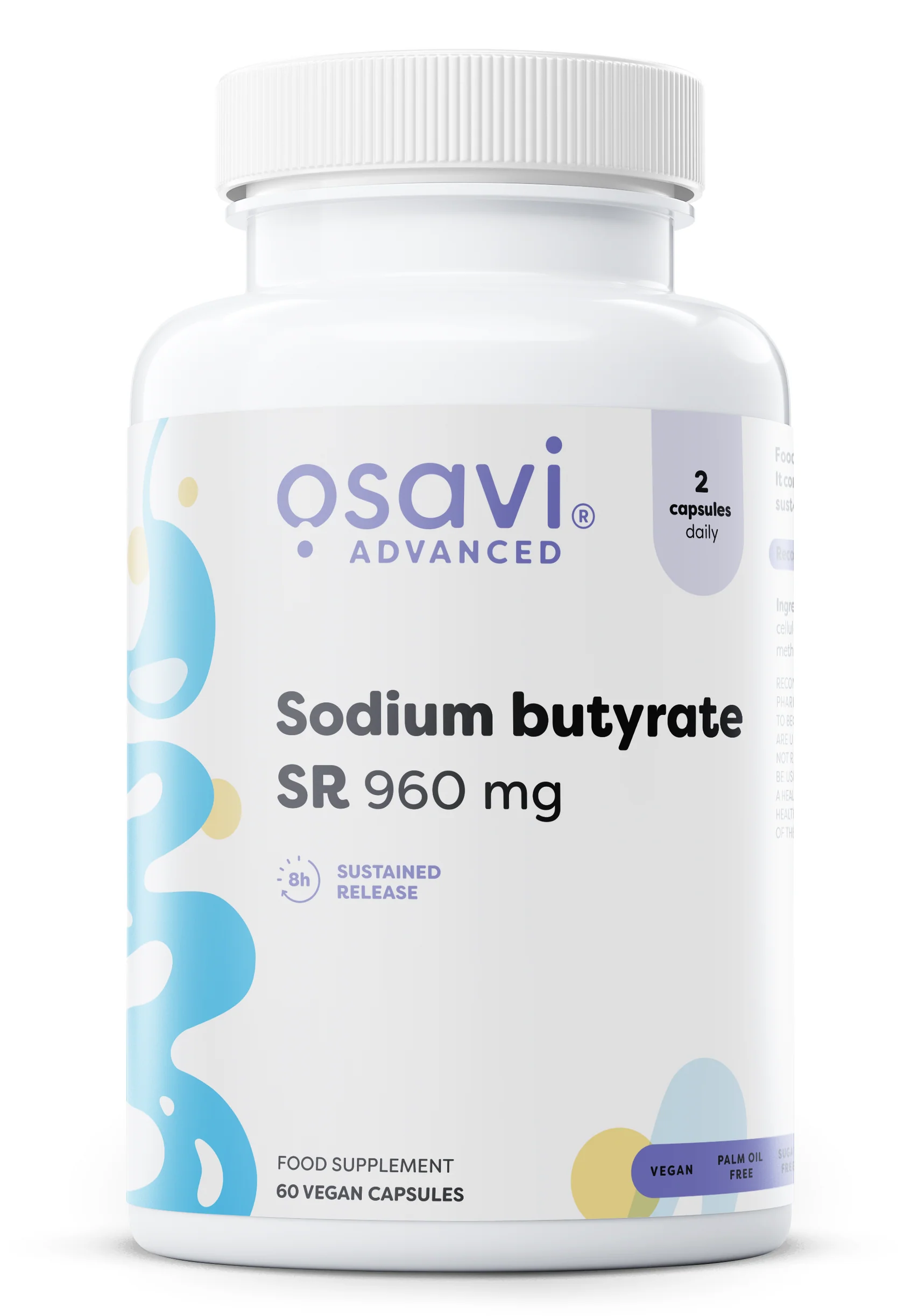 Sodium butyrate SR, 960mg, 60 vegan capsules, Osavi
